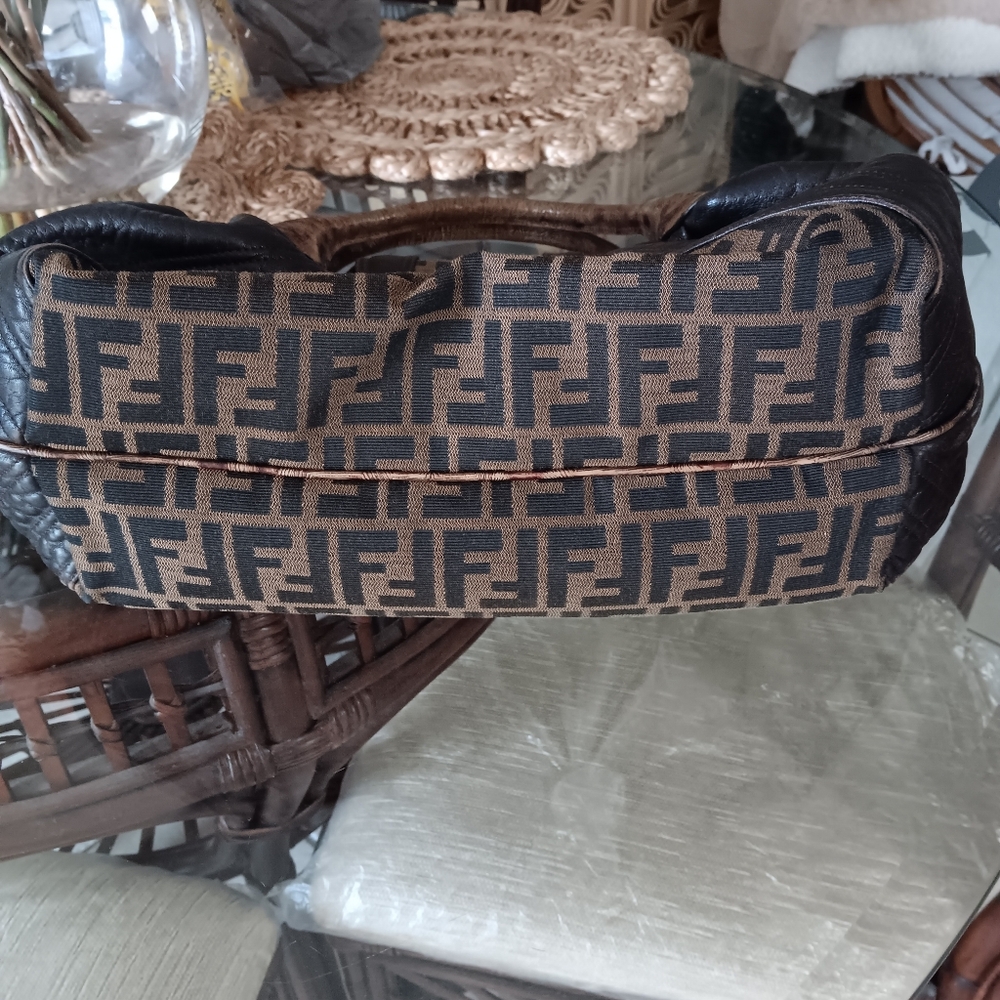 Fendi Dark Brown and Tan Shoulder Bag - Picture 6 of 14